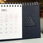 Настольный календарь с логотипом РЕЗЕРВ ЭЛЕКТРО, блинтовое тиснение