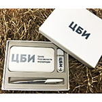 Набор с логотипом ЦБИ: ручка с флешкой и аккумулятором