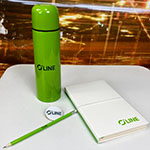 Набор с логотипом O'LINE: термос, блокнот, попсокет и карандаш