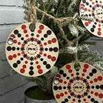 Деревянные елочные игрушки с логотипом РИК