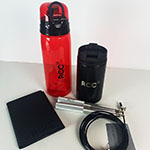 Набор с логотипом RCC: бутылка для воды,термокружка,обложка для паспорта и скакалка 