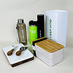 Набор с логотипом СБЕР НПФ: набор для сыра,ланч-бокс,электрический штопор,бутылка для воды и термокружка