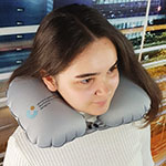 Подушка для путешествий с логотипом Центр поддержки экспорта Сахалинской области