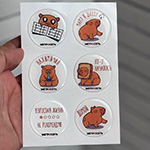 Стикеры с логотипом Метросеть