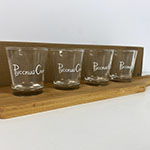 Набор стопок на бамбуковой подставке с логотипом Русский сыр