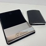 Кожаная визитница с логотипом Мосинтраст