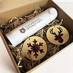 Новогодний набор: термос и деревянные игрушки с логотипом Российская премьер лига