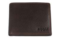 Портмоне ZIPPO, коричневое, натуральная кожа, 10, 8×2, 5×8, 6 см