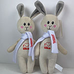 Мягкие игрушки зайцы с логотипом iiko