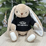 Мягкая игрушка заяц с логотипом Chery